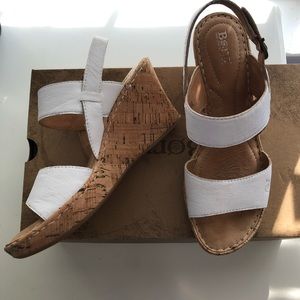 Born Cherry White sandal wedge